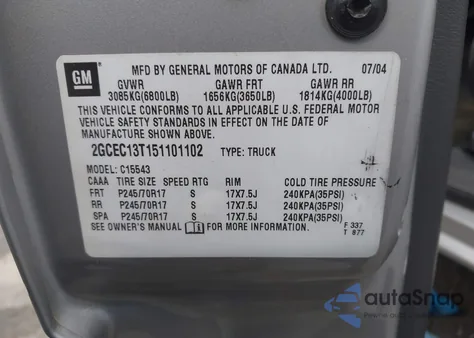 2005 Chevrolet Silverado Ls z USA, uszkodzony, nr VIN 2GCEC13T151101102